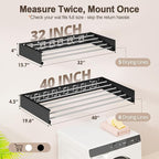 Wall Mounted Clothes Drying Rack Folding Indoor, Foldable Laundry Drying Rack Collapsible,Invisible, Space Saving, Retractable Towel Drying Rack, with Wall Template(6 Drying Rods, Black 40")