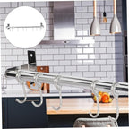 304 Stainless Steel Wall-mounted Kitchen Hook Rack Multi-function Utensil Hanger No Drill Design Easy Installation for Kitchen Organization