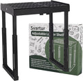 Locker Shelf for School Locker Adjustable Height and Width, Locker Organizer Shelf Stackable Locker Tools for Gym Lockers, Office, Back to School Essentials, Black