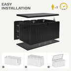 DWVO 150 Gallon Double-Wall Deck Box, XL Large Resin Outdoor Storage Box, Lockable & Waterproof, Double as Seating, 1000lbs Capacity (Black)