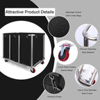 Commercial Laundry Cart with Wheels, 470L Industrial Rolling Laundry Basket, Large Heavy Duty Laundry Sorter with Watertight Oxford Bag & Sturdy Steel Frame for Home, Hotel, Hospital, 440 lbs (Black)