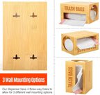 Extra-Large Top-Loading Garbage Bag Holder Dispenser, Bamboo Trash Bag Organizer for Costco-Sized 13-33 Gallon Jumbo Rolls, Under-Sink, Wall-Mounted Storage for Kitchen & Garage