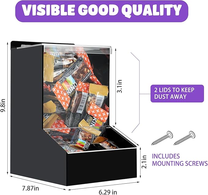 Candy Dispenser Countertop with Lids,Acrylic Laundry Pods Dispenser,Wall Mounted Storage Dispenser for Laundry Room Pantry Office Store