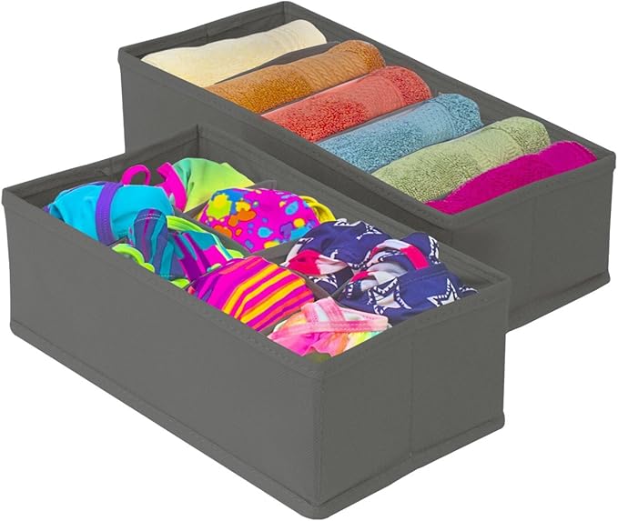 Sorbus® Set of 4 Foldable Drawer Dividers, Storage Boxes, Closet Organizers, Under Bed Organizer (Gray)