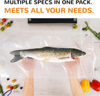 All-in-One Variety Pack Vacuum Sealer Bags & Rolls – 50x 6''x10'', 70x 8''x12'', 2 Rolls 11''x20', 2 Rolls 8''x20' – Premium Commercial-Grade for Food Storage, Meal Prep, & Sous Vide, Wevac
