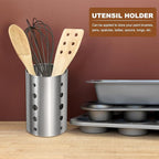 uxcell Stainless Steel Utensil Holder, Kitchen Cutlery Holder Straight Flatware Organizer for Forks, Spoons, Spatulas, and Silverware Silver