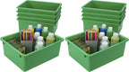 Storex Letter Size Deep Storage Tray – Organizer Bin for Classroom, Office and Home, Green, 10-Pack (62527A05C), 10 x 13 x 5 Inches