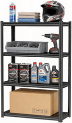 4-Tier Metal Garage Shelving Heavy Duty Adjustable Storage Shelves 2000lbs Capacity Steel Shelving Units Tool Rack Corner Shelf for Equipment & Tools (27.6" W × 13.8" D × 44.1" H)