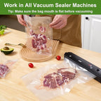 Moretoes 300pcs Vacuum Sealer Bags, 100 Gallon 11" x 16" and 100 Quart 8" x 12" and 100 Pint 6" x 10", BPA Free, Pre-cut Commercial Grade Vac Seal Meal Bags for Food Saver Storage, Meal Prep