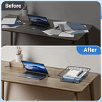 Letter Desk Tray Organizer, A4 File Tray Magazine Files Storage Basket Organizer Bin, Black, 3 Pack