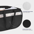 Collapsible Laundry Baskets, Foldable Tear Proof Pop Up Hamper with Reinforced Carry Handles, Durable Laundry Hamper for Home, Laundry, Bathroom, Dorm or Travel (Black, 2 Pack)
