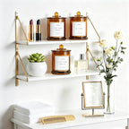 3 Pack Qtip Holder Dispenser, 16oz Bathroom Organizer and Storage Canisters, Glass Apothecary Jars with Lid - Home Decor, Room Decor Aesthetic (Amber)