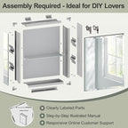 16x20 Inch Beveled Bathroom Medicine Cabinet with Mirror, Assembly Needed, Recessed or Wall Mount, 1 Adjustable Tempered Glass Shelf, Aluminum Medicine Cabinet, Side Mirror, Reversable Door