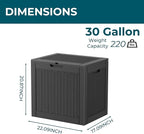 Resin Deck Box - 31 Gallon Lockable Outdoor Storage, Water-Resistant Indoor/Outdoor Bin for Package Delivery, Patio Cushions, Gardening Tools