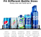 Puricon Drink Organizer for Fridge Pusher Glide, Spring Loaded Fridge Drink Dispenser, Self Pushing Soda Can Organizer for Refrigerator, Beer Bottle Beverage Organizer Drink Holder -5 Rows, Black