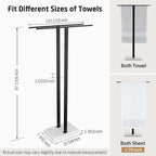 KES Standing Towel Rack, 37" H (Equal Height) Towel Rack Stand with Marble Base, Free Standing Towel Racks for Bathroom Floor, 18/8 Stainless Steel Matte Black, BTH229-BK