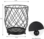 MACEVIA Utensil Holder for Kitchen Counter, Large Black Metal Organizer with Diatomaceous Earth Base, 6.3" x 5" x 7.5", Countertop Storage for Spoons, Spatulas and Cooking Utensils