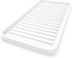 Happitasa Silicone Kitchen Sink Organizer Tray, Sponge Holder and Countertop Protector | Bathroom and Kitchen Soap Dish and Dispenser Tray (White, 10"x5.25")