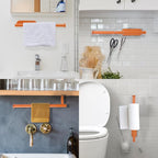 YeeBeny Orange Paper Towel Holder Kitchen Roll Holder, Paper Towel Holder - Self Adhesive or Drilling, Under Cabinet Paper Towel Rack, Wall Mounted Paper Towel(Orange)