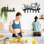 Personalized Kitchen Wall Decor Custom Name Metal Utensil Hook Rack Kitchen Organizer Wall Mounted Decorative Hooks for Home Mothers Day Gift