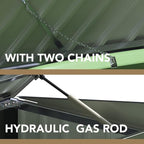 Devoko Outdoor Storage Shed 5.8 x 3.3 FT Metal Trash Shed Waterproof Outside Storage with Lid Chain Hydraulic Gas Rod for Trash Can Weeding Tools