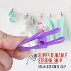 30 Pack Purple Chip Bag Clips for Food - PVC 2 Inch Coated Sealer for Sealing Food - Paper Holder, Clothesline Clip for Laundry Hanging, Kitchen Bags, Multipurpose Clothes Pins