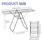 APEXCHASER Clothes Drying Rack, Foldable Oversized Drying Rack Clothing with U-Shaped Foot Cover, Height-Adjustable, Multi-Bar Laundry Rack, Indoor Outdoor Use, 20.47" D x 70" W x 42.52" H, Jet Black