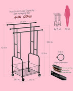 42.5" H Free Standing Towel Rack, 3-Tier Reinforced Alloy Metal Towel Racks for Bathroom with Wheels and Storage Basket, Large Size Pool Towel Rack Outdoor, Multi-Use Blanket Drying Stand