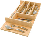 Rev-A-Shelf Natural Maple Right Size Utensil Insert Home Storage Kitchen Organizer 7 Compartment Drawer Accessory, 10-1/4" x 19-1/2, 4WCT-15SH-1
