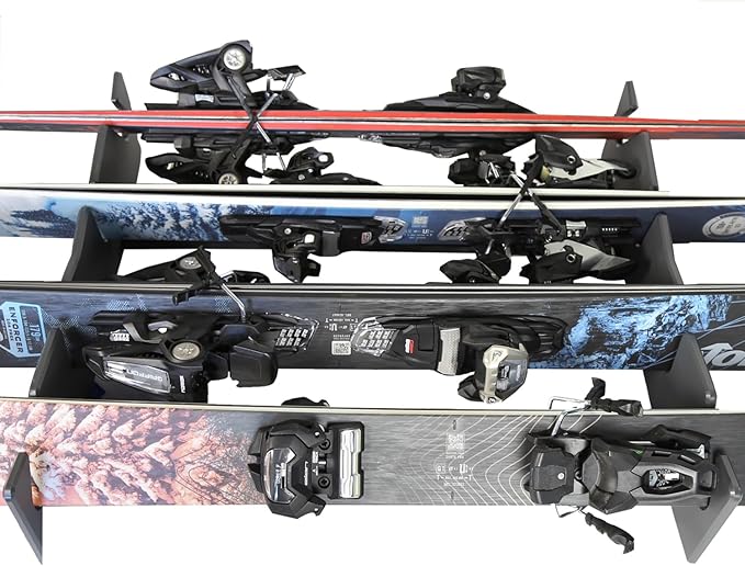 TRAPSKI Lowpro Series Ski and Snowboard Rack Inserts for Rooftop Cargo Box Marine Grade HDPE Plastic | Premium Strap Included | 3 Year Warranty | Made in the USA (LOWPRO4-L)