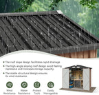 Aoxun 6x3.9 FT Shed with Base Metal Outdoor Storage Shed Garden Shed with Lockable Doors Tool Shed Bike Shed for Backyard, Patio, Poolside (Brown)