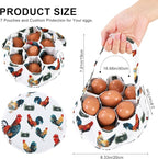 Egg Collecting Basket, Canvas Egg Basket for Gathering with 7 Pouches for Chicken, Duck, Goose, Bird, Various Poultry Collection (Grass-nest chicken)