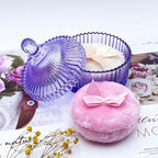 Colorful Glass Jar With Lid,Powder Puff Container,Jewelry Box,Candy Cookie Jars,Decorative Jar(Purple)