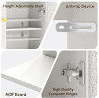 HMstone Over The Toilet Storage Cabinet, Arched Bathroom Organizer and Storage with Acrylic Doors and Adjustable Shelf, Space-Saving Freestanding Bathroom Modern Storage Cabinet Over Toilet, White