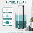 Towel Rack Bathroom Wall Holder: 27.9 Inch Wall Mounted Shower Organizer, for Rolled Towel Storage, 2 Metal Racks Plus Extra 5 Hooks, for Modern Small Space Bathroom RV Campers (Matte Black)