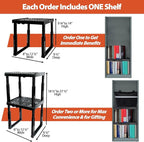 Locker Organizer Shelf， Adjustable Width and Height, Ideal Locker for School, Office, and Gym Lockers (Blue)
