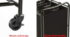 Simple Houseware Heavy Duty 3-Bag Laundry Sorter Rolling Cart, Bronze