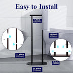 Kitsure Toilet Paper Holder Free Standing - Large Capacity Toilet Paper Holder for 4 Rolls, Rustproof Toilet Paper Stand with Non-Slip Stable Base, Black, Large