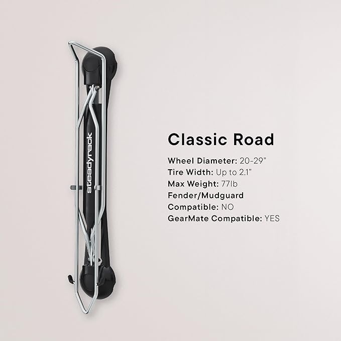Steadyrack Bike Rack for Road Bikes - The Original Wall Mounted Vertical Bike Storage - Fits Narrow Tires