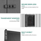 YITAHOME 8x10 FT Outdoor Storage Shed with Lockable Door, Large 544 Cuft Resin Shed with Floor Roof Windows Vents, All-Weather Plastic Storage Shed Tool Organizer for Backyard Garden Patio Lawn, Gray