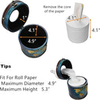 Decorative Toilet Paper Roll Cover with Lid - 5.5cm Diameter, PU Leather & Wood, Space-Saving, Multi-Color, Waterproof Bathroom Storage for Tissues, Cosmetics, Remotes (US Flag)