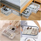 Stackable Storage Boxes with Clear Lids, 15.8-Inch Closet Storage Container with Metal Frame for Shoe, Boot, ﻿Sneaker (2 Pack, 19Qt, 15.8x11.8x6in)
