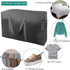100L Extra Large Storage Bags, Big Moving Bags with Strong Zippers & Carrying Handles, Packing Bags for Moving, Storage, Travel and Camping, Storage Totes For Space Saving (Black, 2 Pack)