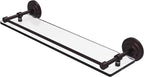 Allied Brass QN-1/22-GAL-ABZ Que New 22 Inch Tempered Gallery Rail Glass Shelf, Antique Bronze