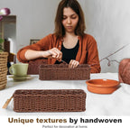 Toilet Tank Basket, Wicker Basket for Toilet Paper Storage,Small Baskets for Countertop,Shelves,Living Room,Bedroom,Both Organizer&Decor