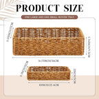 2 Pcs Toilet Paper Basket for Back of Toilet Wicker Anti-Vine Basket Topper and Vanity Tray Set with Built-in Handles for Paper Hand Towel, Bathroom, Home, Spa(Dark Brown)