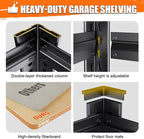 (2-Pack) 71" H-28 W-12 D Garage Shelving - 5 Tier Heavy Duty Metal Storage Shelves, Adjustable Steel Rack Units, Industrial Utility Shelving for Pantry, Basement, Warehouse & Home Organization
