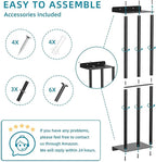 Towel Racks for Bathroom 31 Inch - Wall Mounted, Solid 2 Metal Shelves and 3 Vertical Bars, Can Holds 6 Large Rolled Bath Towels - for Modern Decor Bathroom Towel Storage (Matte Black)