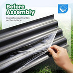 Quictent 4x3x2ft Galvanized Raised Garden Bed with Cover Metal Planter Box Kit, w/ 2 Large Screen Windows Mini Greenhouse 20pcs T Tags 1 Pair of Gloves Included Outdoor Growing Vegetables (Green)
