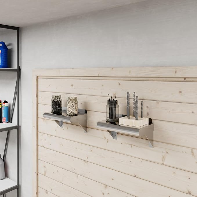 AmGood 6 in. x 10 in. Stainless Steel Wall Shelf | NSF | Metal Shelving | Garage, Laundry, Storage, Utility Room | Restaurant, Commercial Kitchen